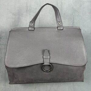 Rebecca Minkoff Keith Medium Suede and Leather Top Handle Satchel Gray